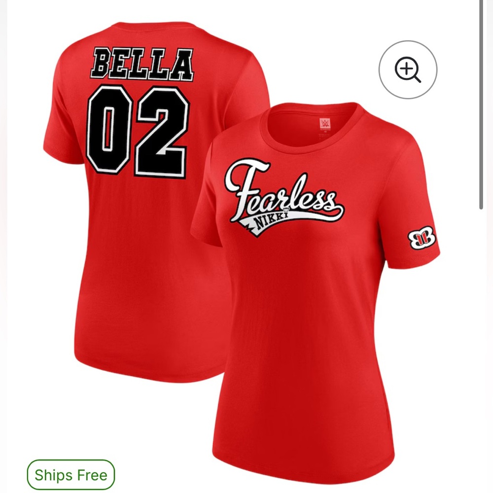 Official WWE Women's Fearless Nikki Bella Red T-Shirt Size XL